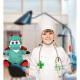 Sitting Ladybug Doctor Plush with Cute Scrub Uniform and Cap 9