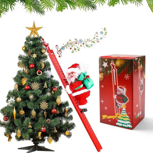 Electric Santa Claus Climbing Rope Ladder Musical Toy Green Red