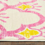 Shining Scales Cream/Pink Kids Area Rug (5' X 7') Ivory Graphic Modern