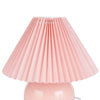 Nourison 13" Ceramic Round amp with Pleated Shade for Bedroom