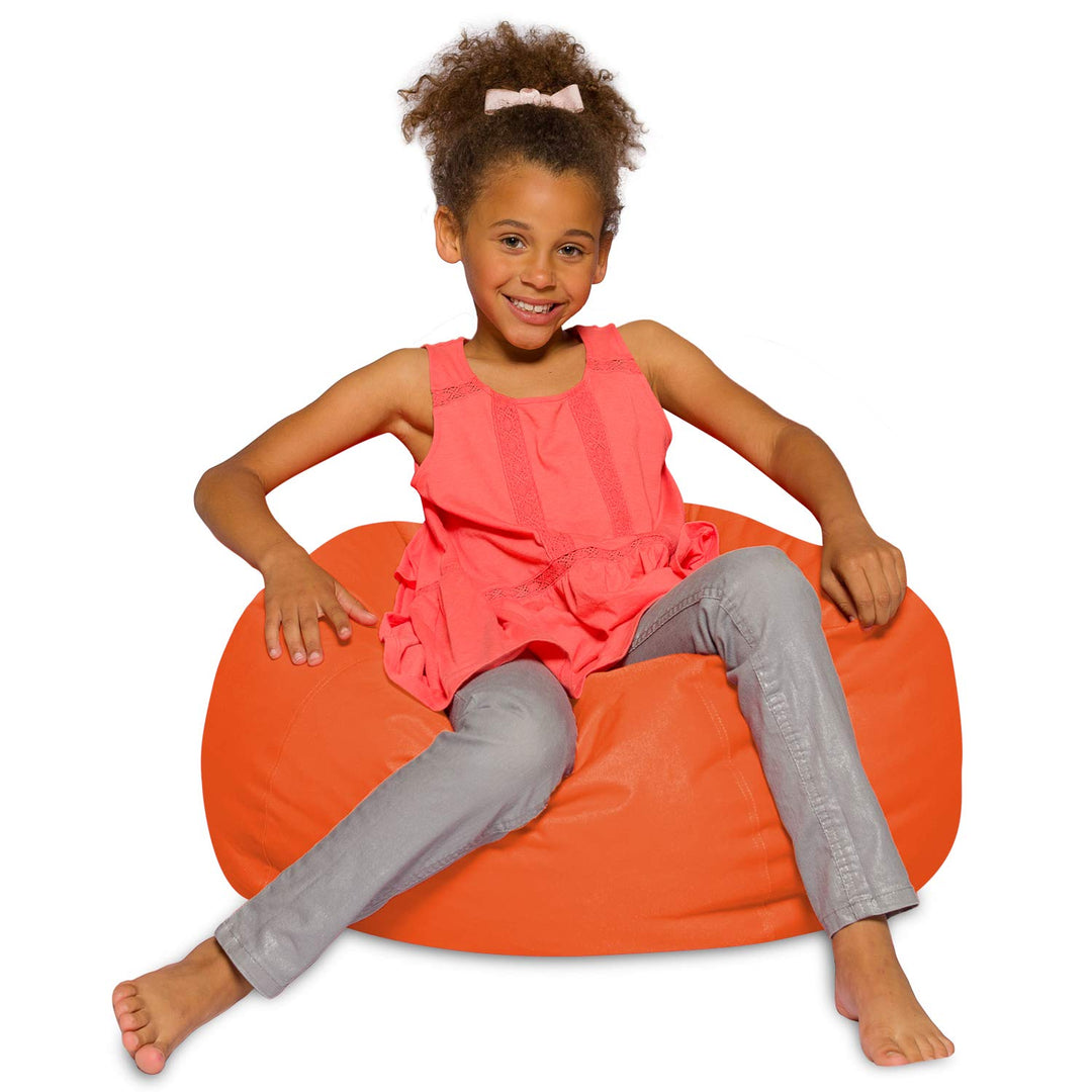 Posh Creations Bean Bag Chair for Kids, Teens, and Adults Includes Removable and Machine Washable Cover, 27in - Medium, Solid Orange