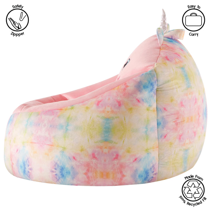 Heritage Kids Micromink Squishy Bean Bag Chair for Kids Ages 3+