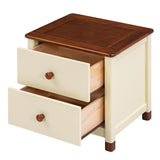 Wooden Nightstand with Two Drawers for Kids End Table Bedroom