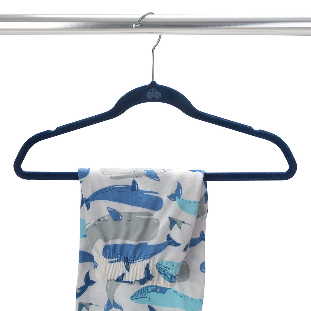 Simplify 100 Pack Kids Velvet Hangers | Slim | Non-Slip Design | Space