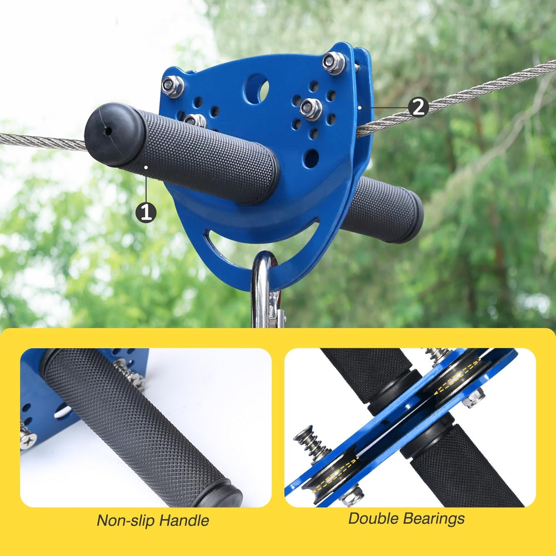 Zip Line Kit for Kids and Adults Included Swing Seat Metal