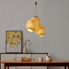 VidaLite F- Modern Bohemian 3-Light Cluster Pendant in Brushed Brass