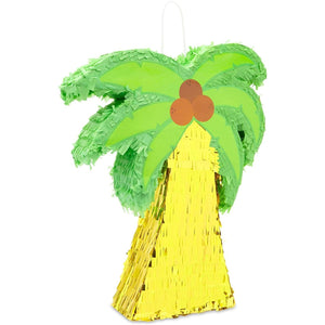 Tropical Palm Tree Pinata For Summer Birthday Party (16.5 X 13 In) Multi Color Children's Paper Metallic Finish