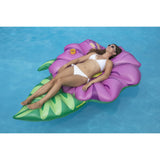 70"" Inflatable Green and Pink Summer Hibiscus Flower Lounge Pool Float Plastic, Medium