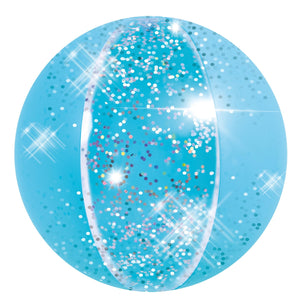 16" Blue Glitter Inflatable Beach Ball Plastic