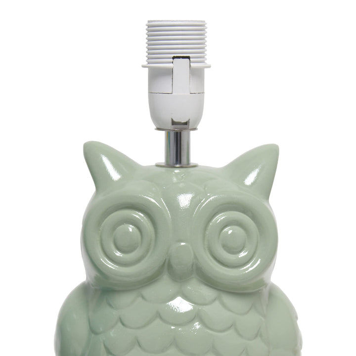 Simple Designs 12.8" Ceramic Owl Bedside Table Desk Lamp