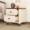 Wooden Nightstand with Two Drawers for Kids End Table Bedroom