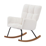 Rocking Chair Mid-Century Modern Nursery Armchair Upholstered Tall