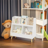 Kids Bookshelf and Toy Organizer White Modern Contemporary MDF