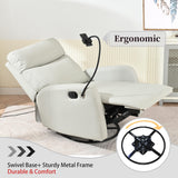 Rocking Recliner Chair Degree Swivel Nursery Glider Modern Small Beige