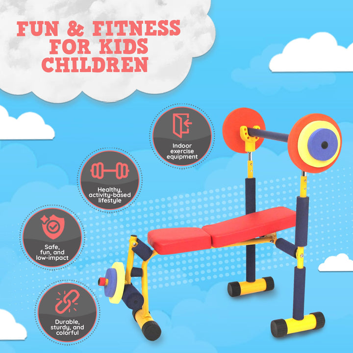 Redmon Fun and Fitness Exercise Equipment for Kids - Weight Bench