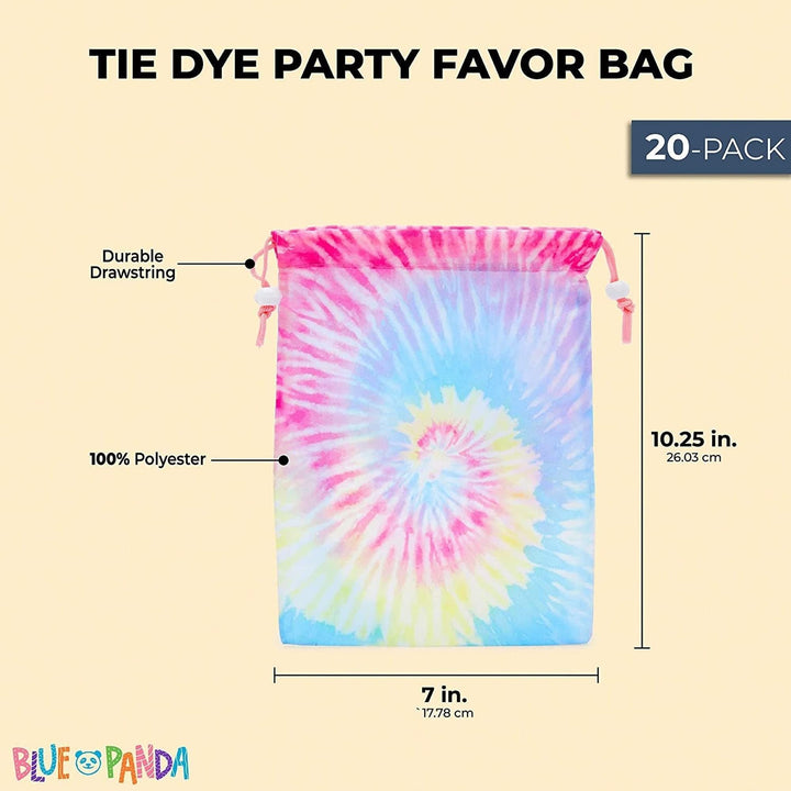 Te Dye Party Favors Pastel Drawstrng Tote Bags for Kds (7 X 10.25