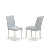 EastWest Furniture Abbott Parson Dining Chairs Linen Fabric Upholstered Chairs, Set of 2(Finish Options)