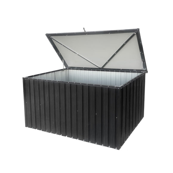 Metal Storage Box Outdoor Tool and Toy Black Lockable Water Resistant