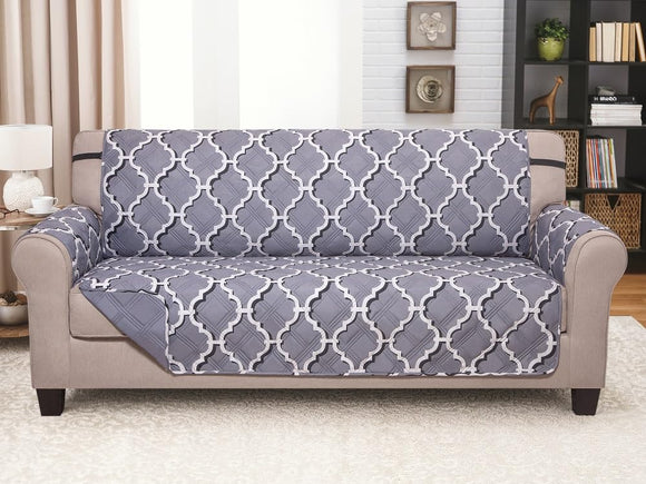 Couch Guard Sofa Cover - Furniture Protector - Shield & Protects from Dogs, Cats, Pets, Kids, Stains - Reversible, Easy Wash & Dry - Odyssey Grey - 110