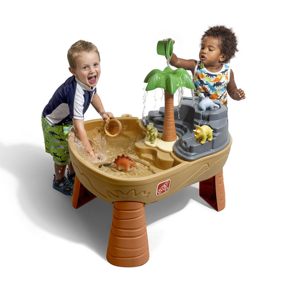 Dino Dig Sand Water Table with Dinosaur Accessory Set Brown