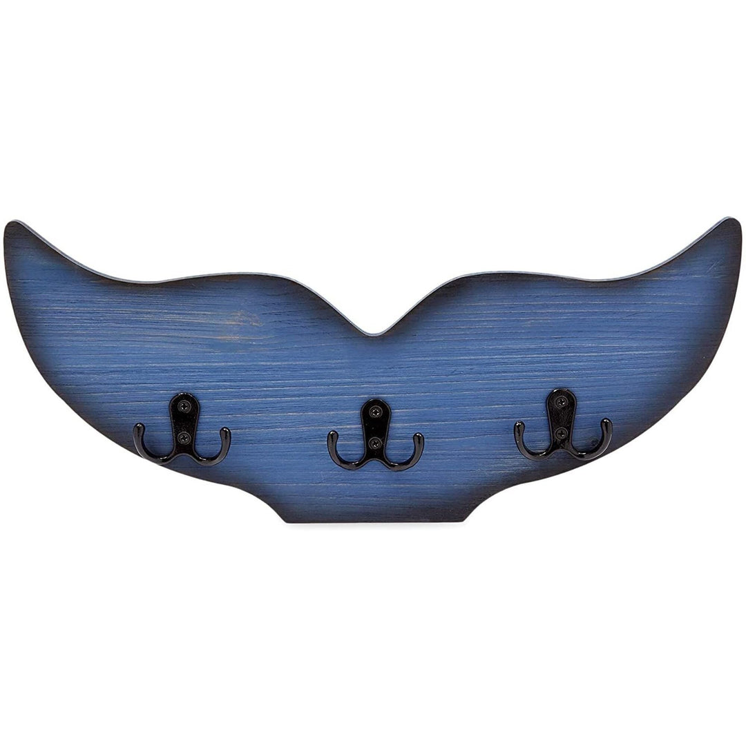 Whale Tail Wall Hook for Nursery Nautical Home (15.5 X 6.75 1 in Blue)