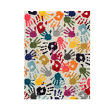 Kids Hand Print Pattern Area Rug Rectangle