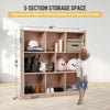 8-Compartment Solid Wood Storage Cabinet Kids Book Shelf Natural