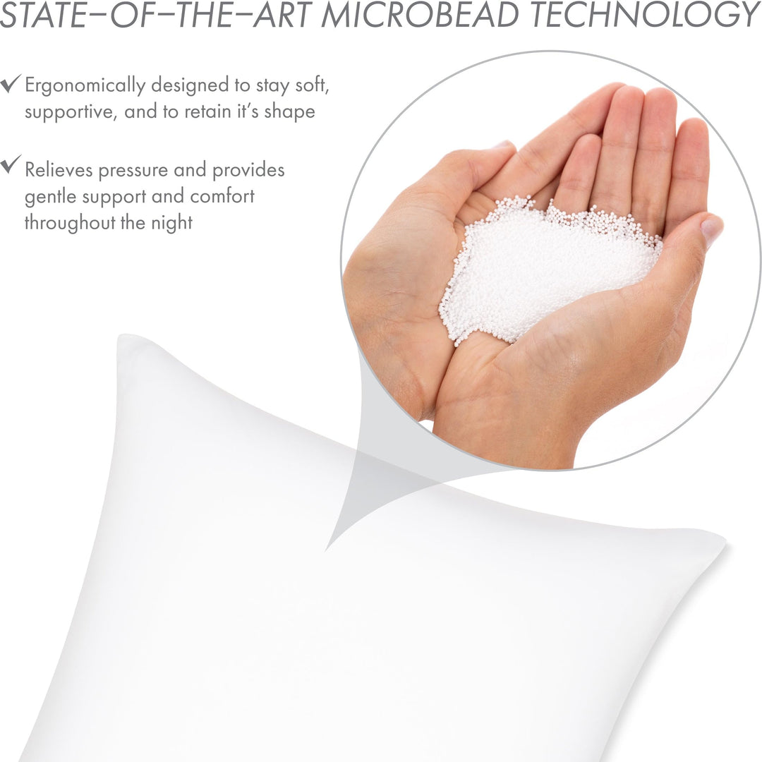 Throw Pillow Cozy Soft Microbead White: 1 Pc