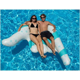 Inflatable Swimming Pool White and Blue Hang Loose 2 Lounger Ages 7 Up