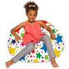 Posh Beanbags Bean Bag Chair, Large-38in, Canvas Stars Bright Multi-Colored