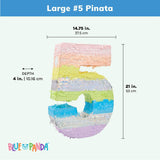 Large Number 5 Pinata For Girl's 5th Birthday Party Decorations