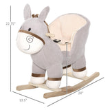 Kids Plush Ride-on Rocking Horse with Bear Toy Children Chair Soft Fun