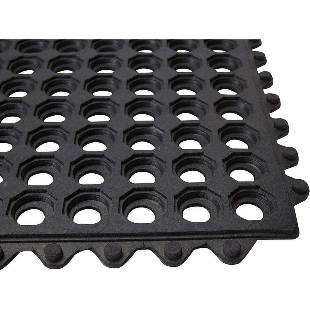 Interlocking Commercial Anti Fatigue Rubber Floor Mat 4 Pack 36 in.