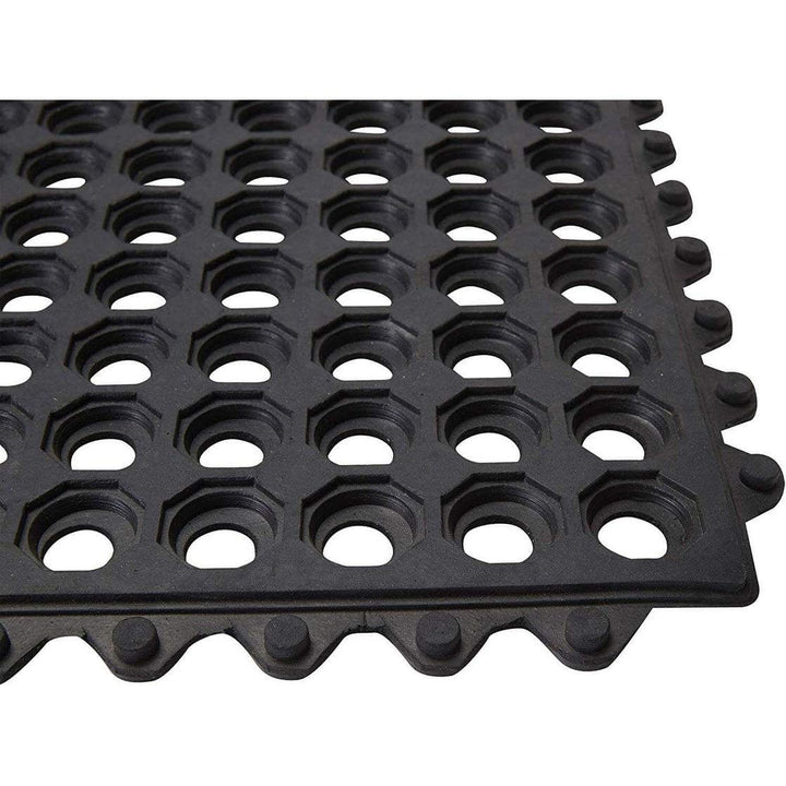 Interlocking Commercial Anti Fatigue Rubber Floor Mat 4 Pack 36 in.