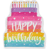 Birthday Cake Die-cut Paper Plates (15 X 13 In 24 Pack) Multi Color