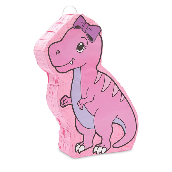 Pink Dinosaur Pinata for Girls T-rex Birthday Party Supplies(16.5 X 13 3 in) Wood