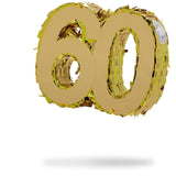 Mini Gold Foil Pinata for 60th Birthday Party Anniversary Number 60 (7.8 X 6.5 2 in) Paper Metallic Finish