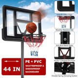 4.25-10 Feet Adjustable Basketball Hoop System with 44 Inch