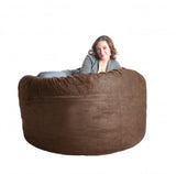 SLACKER sack 5-Feet Suede Microsuede Beanbag Chair, Chocolate