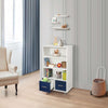 Kids Toy Storage Children Bookcase with Drawers White/Blue White