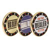 Set of 3 Metal Small Blind Big Dealer Puck Buttons. Texas Hold'em Poker Accessories Button