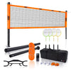 Professional Portable Badminton Complete Set with Net 4 Rackets 3 Outdoor Backyard Beach Games