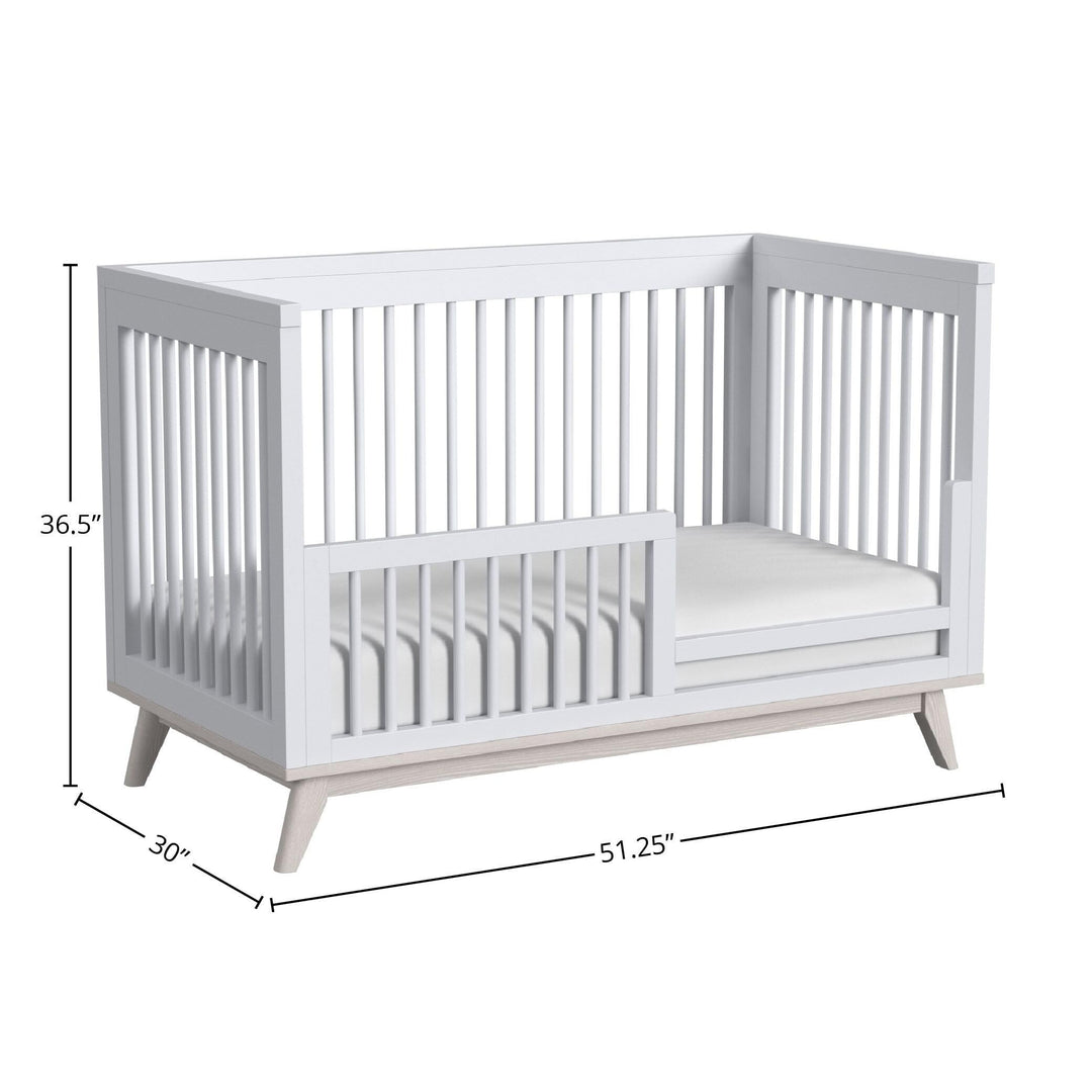 51" Wide Modern Cottage Crib Ash Linen White Contemporary