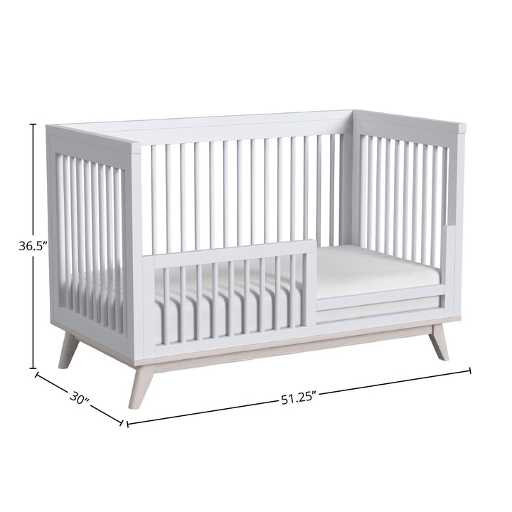 51" Wide Modern Cottage Crib Ash Linen White Contemporary