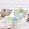 50 Pack lue And Gold Polka Dot Cupcake Liners Wrappers Muffin Paper