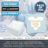 100 Disposable Boy Baby Shower Cocktail Paper Napkins Party