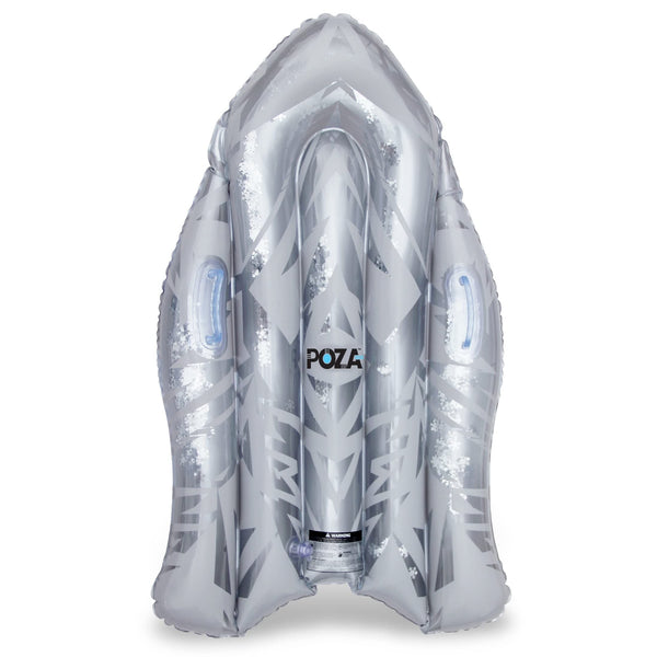 Silver Inflatable Snow Boogie Sled with Handles and Confetti 44 X 26 6 Inches