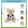 Sitting Moose with Brown Hooded Sweater Soccer Ball Plush 8 Inches