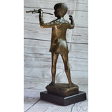 Boy Child Musician with Pan Flute Bronze Metal Figure Statue Sculpture