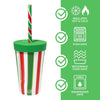 Silipint: Silicone Kids 8oz Straw Tumblers: 4 Pack - (2) Peppermint